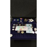 CASE OF COINS AND NOTES