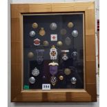 FRAMED BADGES AND BUTTONS