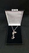 SILVER TINKERBELL NECKLACE WITH SILVER MATCHING EARRINGS BOXED