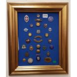 FRAMED BADGES AND BUTTONS