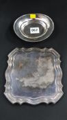 SILVER DISH AND SILVER TRAY