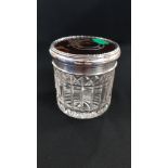 SILVER AND TORTOISESHELL TOPPED DRESSING TABLE JAR
