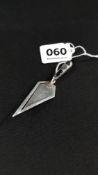 SILVER BOOKMARK IN THE SHAPE OF A TROWEL (STONE SET HANDLE)