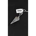 SILVER BOOKMARK IN THE SHAPE OF A TROWEL (STONE SET HANDLE)