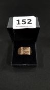 GENTS GOLD TONE SIGNET RING STAMPED 18K