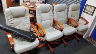 4 LEATHER OFFICE CHAIRS