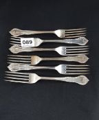 6 SOLID SILVER FORKS 360g