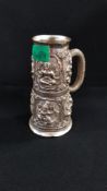 BEAUTIFUL ORIENTAL SILVER DOUBLE ENDED STIRRUP CUP 157.2G