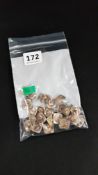BAG OF 25 WHITE METAL ORIENTAL BUTTONS