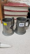 PARK OF PORT LINE SHIPPING PEWTER TANKARDS