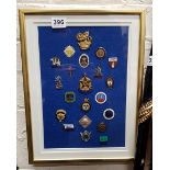 FRAMED BADGES AND BUTTONS