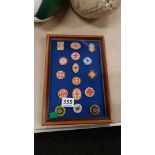 FRAMED VINTAGE NURSING BADGES