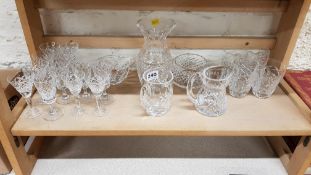 SHELF LOT OF CRYSTAL TO INCLUDE WATERFORD