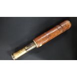 LEATHER AND BRASS 19TH CENTURY TELESCOPE