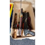 BOX OF SWORDS, KNIVES AND GUNS