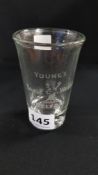 OLD ADVERTISING GLASS YOUNGS TABLE WATER BELFAST