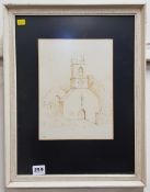 ANTIQUE FRAMED PENCIL DRAWING BY KERR