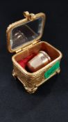 ANTIQUE YELLOW METAL THIMBLE AND BOX THIMBLE POSSIBLY GOLD