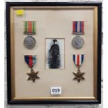 FRAMED SET OF MEDALS COMPLETE WITH SOLDIERS PHOTO