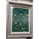 FRAMED BADGES AND BUTTONS MOSTLY BELFAST