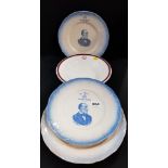 3 ANTIQUE PLATES A/F 'WE WNAT NO HOME RULE' - SIR EDWARD CARSON AND 1 ULSTER CLUB BOWL