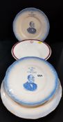 3 ANTIQUE PLATES A/F 'WE WNAT NO HOME RULE' - SIR EDWARD CARSON AND 1 ULSTER CLUB BOWL
