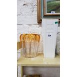 BELLEEK VASE + GLASS VASE