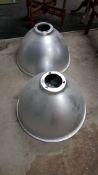 PAIR OF INDUSTRIAL LIGHT FITTINGS TO INCLUDE SHADES