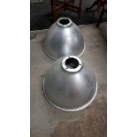 PAIR OF INDUSTRIAL LIGHT FITTINGS TO INCLUDE SHADES