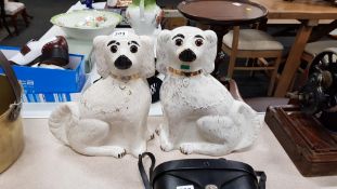 LARGE PAIR STAFFORDSHIRE DOGS
