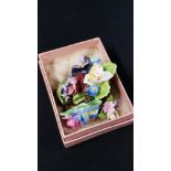 ASSORTED PORCELAIN FLOWER BROOCHES & EARRINGS