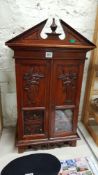 ANTIQUE CARVED SMOKERS CABINET