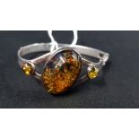 SILVER AMBER SET BANGLE