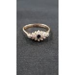 9 CARAT GOLD DIAMOND & SAPPHIRE RING