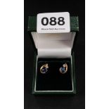 9 CARAT GOLD SAPPHIRE AND DIAMOND EARRINGS