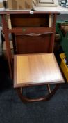 BUTLERS TRAY, BOOKCASE AND TEAK TABLE