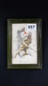 SMALL FRAMED WW1 UVF NURSE AND SOLDIER PRINT- WILLIAM CONOR