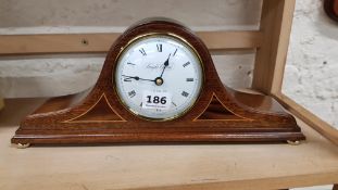 MAHOGANY INLAID MANTLE CLOCK