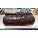 OLD CROCODILE SKIN GLADSTONE BAG