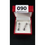 9 CARAT WHITE GOLD AND DIAMOND DROP EARRINGS