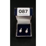 PAIR OF WHITE GOLD AND PEARL DROP EARRINGS