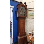 VICTORIAN MAHOGANY LONG CASE CLOCK CASE AND 1 WEIGHT