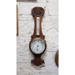 EDWARDIAN OAK BAROMETER