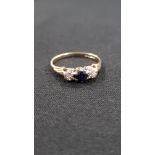 9 CARAT GOLD SAPPHIRE AND DIAMOND RING