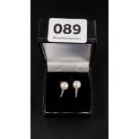 9 CARAT WHITE GOLD PEARL AND DIAMOND EARRINGS