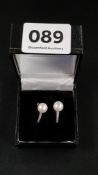 9 CARAT WHITE GOLD PEARL AND DIAMOND EARRINGS