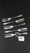 5 SILVER PASTRY FORKS