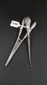 SILVER GLOVE STRETCHERS (1903-1908) WILLIAM YATES AND SILVER BUTTON HOOK
