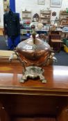 VICTORIAN COPPER KETTLE AND STAND