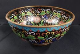 LARGE ANTIQUE CLOISONNE BOWL